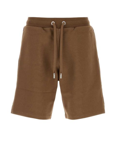 AMI Paris Ami Men Brown Cotton Bermuda Shorts