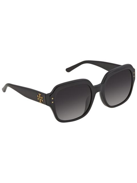 TORY BURCH Tory Burch Polarized Grey Gradient Square Ladies Sunglasses TY7143U 1326T3 56