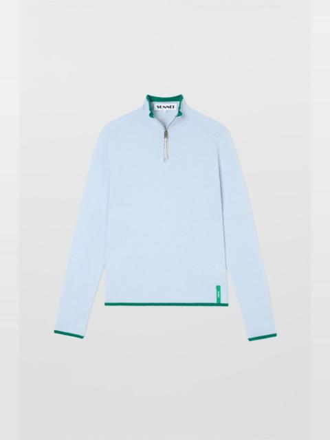 SUNNEI FITTED LONGSLEEVE W ZIP / alice blue