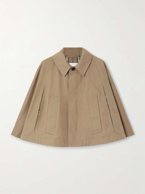 Cropped gabardine cape Light brown
