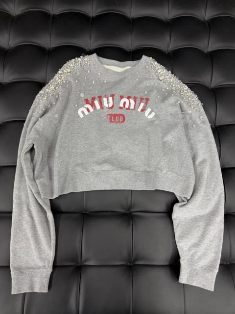 Miu Miu Miu Miu FW22 Grey Beaded Sweatshirt