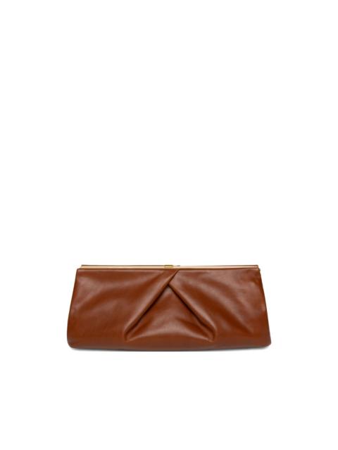 Dries Van Noten medium pleated-detail leather clutch bag