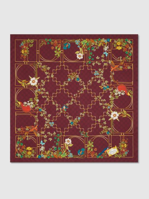 GUCCI Printed silk twill carré