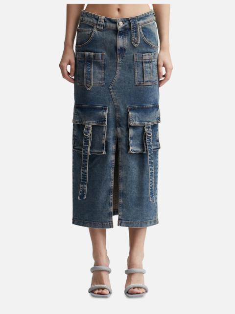 Blumarine CARGO DENIM MIDI SKIRT