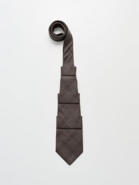 Our Legacy Pleated Tie Dirty Brown Glen Plaid