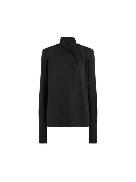 TOM FORD WASHED SILK GEORGETTE LONG SLEEVE BLOUSE