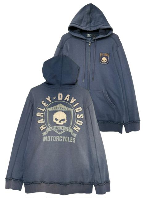 Other Designers Harley Davidson Zip Up Bones Skull Patch Hoodie