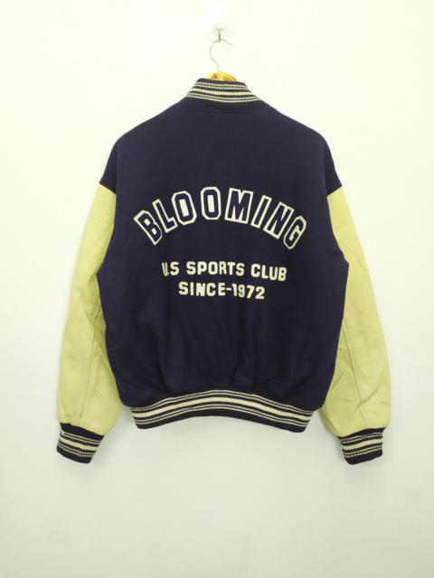 Other Designers Vintage - BLOOMING TOWN WOOL VARSITY JACKET LEATHER SLEEVE