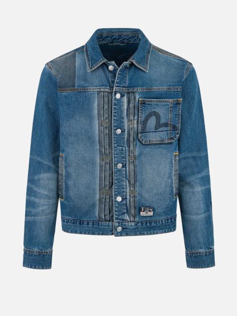 EVISU Two-tone Daicock Inserted Regular Fit Denim Jacket
