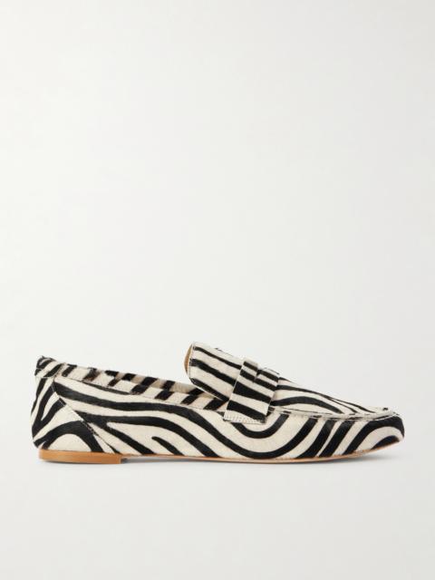 JAMIE HALLER Zebra-print Calf Hair Loafers
