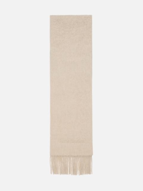 Acne Studios Wool logo scarf - Oatmeal melange