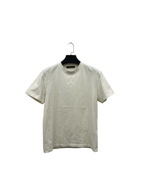 Louis Vuitton Louis Vuitton White Short-Sleeve T-Shirt with Embossed Logo