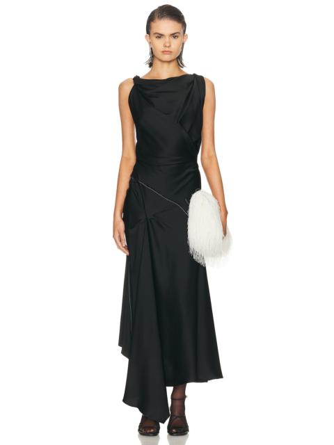 Victoria Beckham Asymmetric Draped Midi Dress