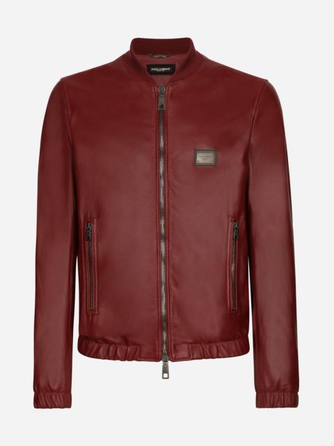 Dolce & Gabbana Leather jacket with branded tag