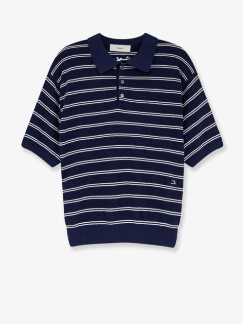 Dunst Dunst Striped Cotton Blend Polo Shirt Navy Women