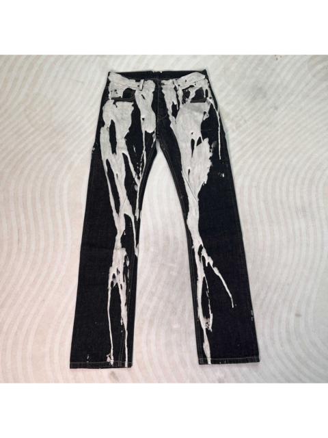 Rick Owens fw16 Bleach Vomit Detroit Cut Denim Jeans