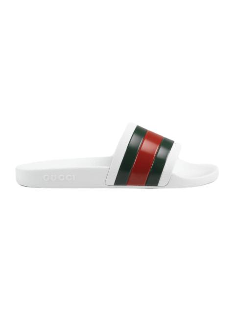 GUCCI Gucci Men's Web Rubber Slide Sandals