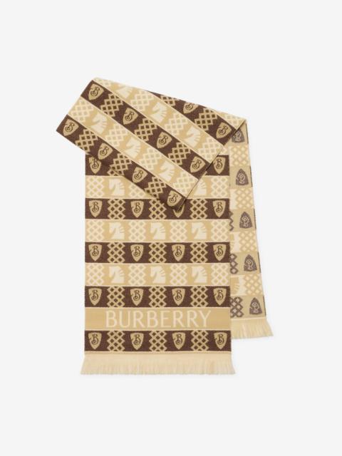 Burberry Chess Fair Isle Wool Scarf