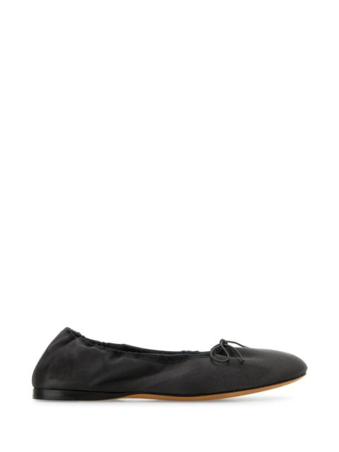 The Row Charcoal leather Awar ballerinas