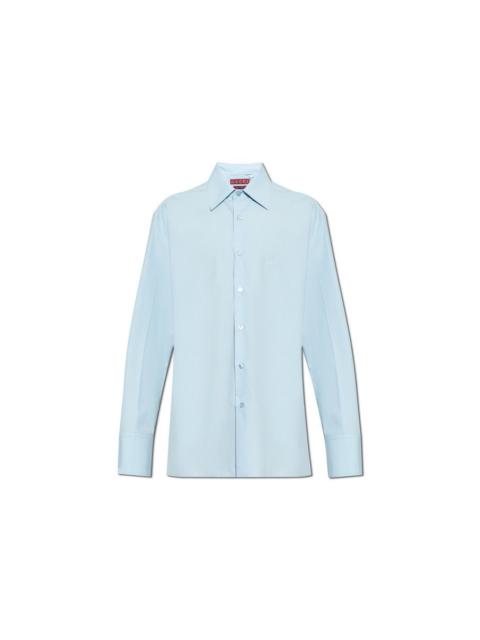 GUCCI GUCCI Light Blue Cotton Shirt New & Authentic (Men's size:XX