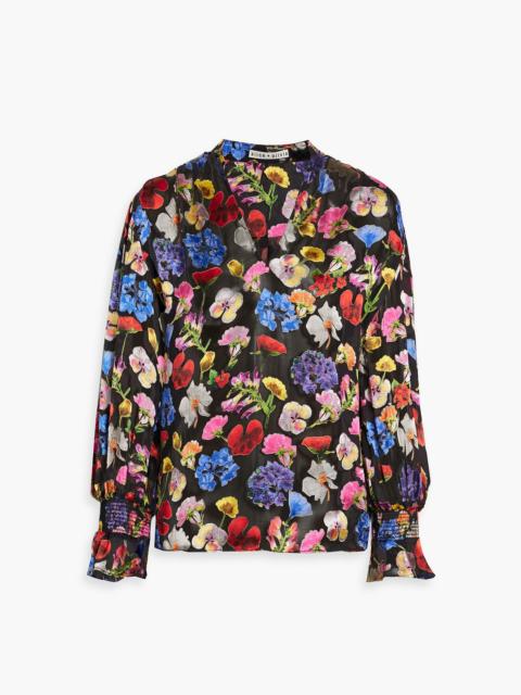 Alice + Olivia Onica floral-print fil coupé chiffon blouse