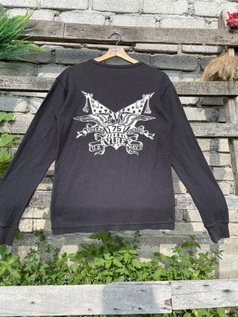Other Designers Vintage - 🔥Avirex Shark Hunter US Navy Big Logo Long Sleeve Tee