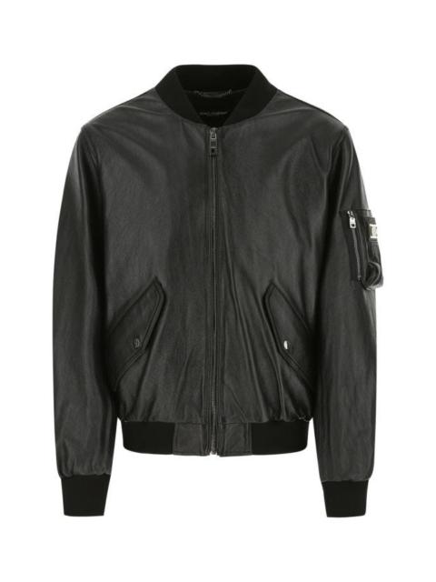 Dolce & Gabbana Man Black Leather Jacket