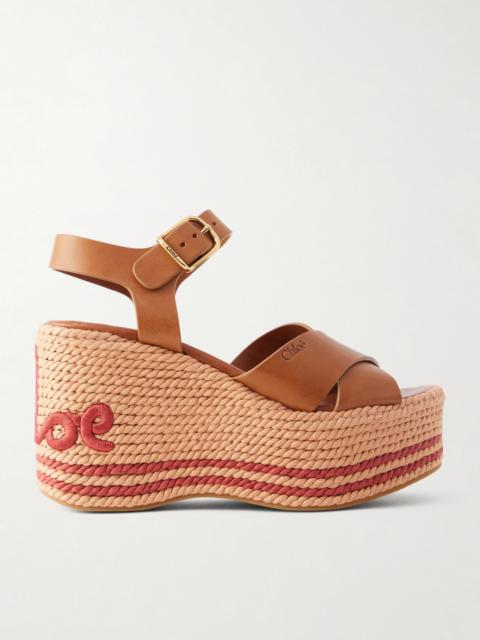 Chloé Leather Platform Espadrilles