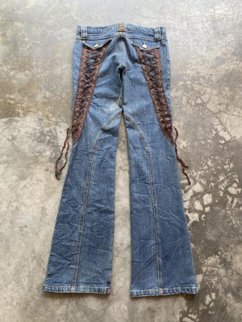 Other Designers Le Grande Bleu (L.G.B.) - Vintage Lace Up Stretchable Flared Jeans