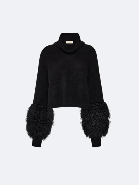 LAPOINTE Cashmere Turtleneck Sweater With Shearling