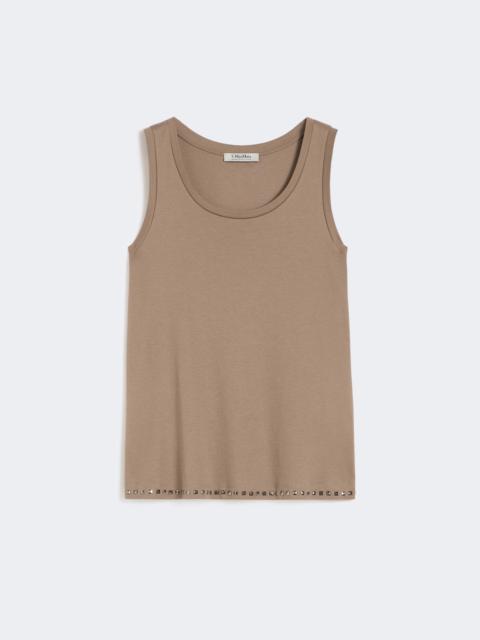 'S Max Mara Cotton and modal jersey top - HAZELNUT BROWN
