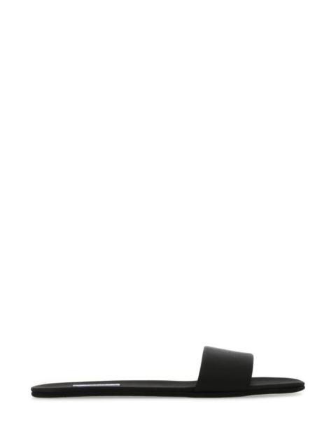 Prada Prada Woman Black Satin Slippers | luosophy | REVERSIBLE