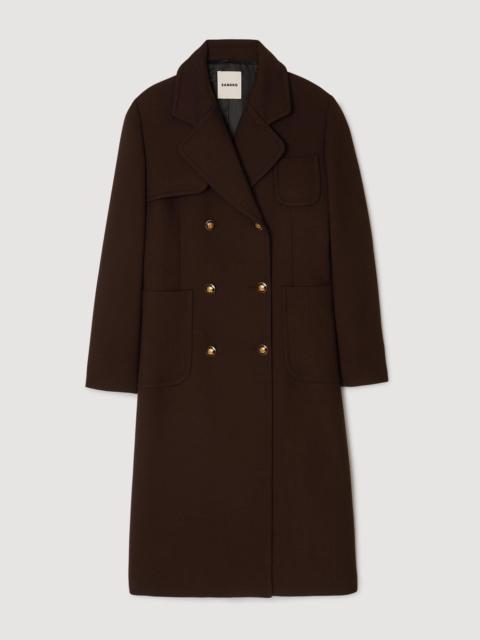 Sandro LONG DOUBLE-BREASTED COAT