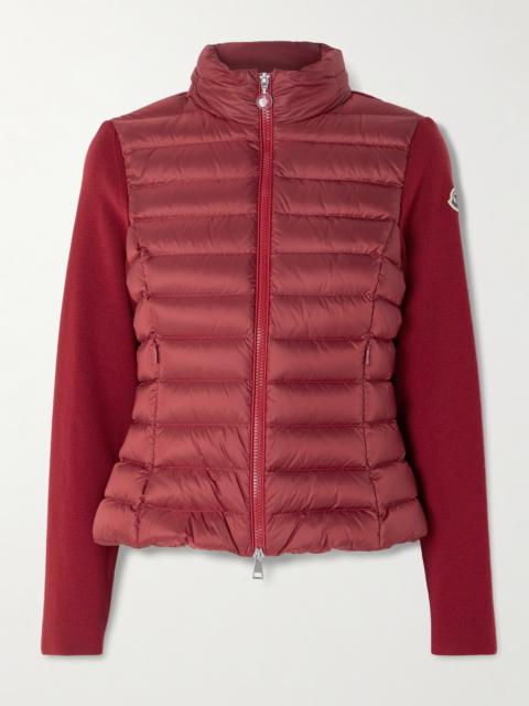 Moncler Appliquéd Wool-blend And Quilted Shell Down Cardigan