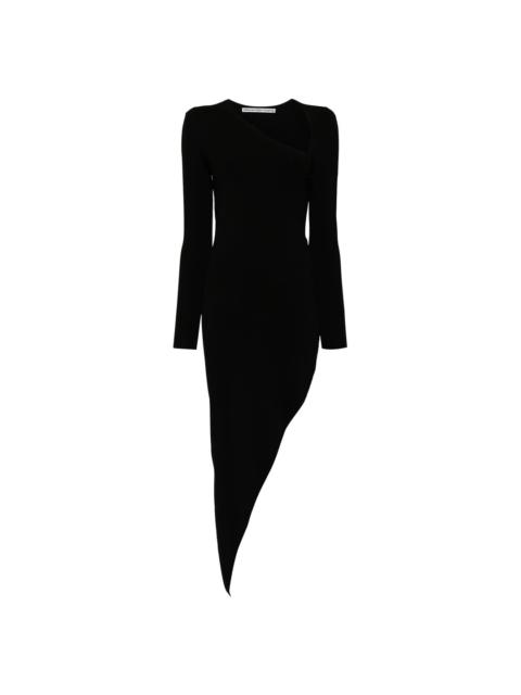 Alexander Wang Asymmetric Long-Sleeve Bodycon Maxi Dress