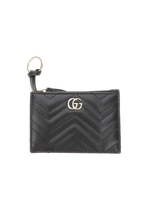 GUCCI Gucci GG Marmont Leather Key Holder Black