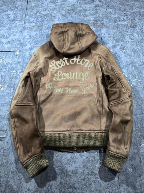 Schott vtg hooded naturally faded schott leather bomber