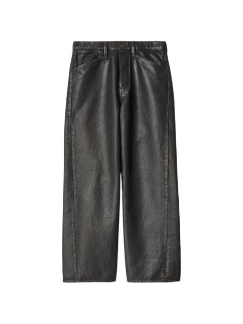 Lemaire Lemaire Men Leather Straight Leg Trousers