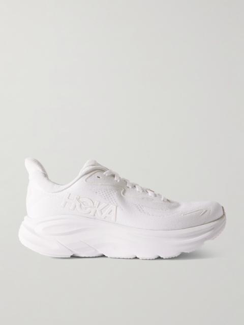 HOKA Clifton 10 Rubber-trimmed Jacquard-mesh Sneakers