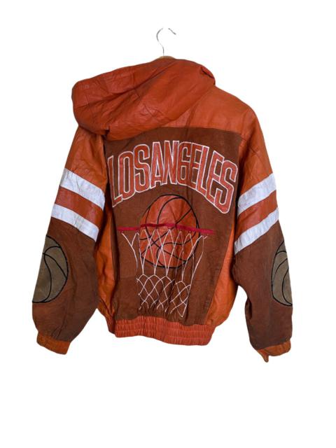 Other Designers NBA - Los Angeles Leather Hooded Bomber Jacket