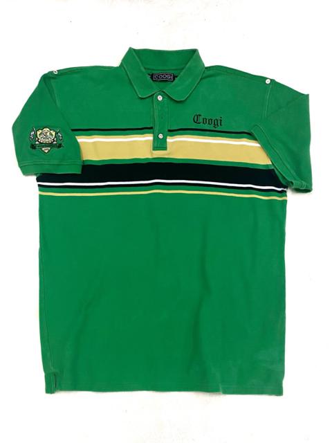 Other Designers Coogi - COOGI POLO SHIRT BUTTON UP STRIPES EMBROIDERY
