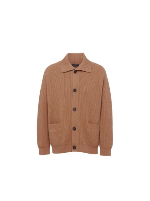 Prada Ribbed Knit Cashmere Cardigan Men