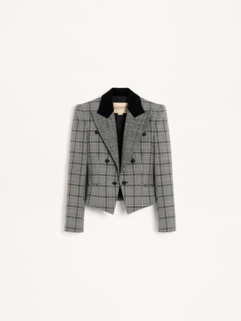Valentino WOOL JACKET WITH CHECK PATTERN