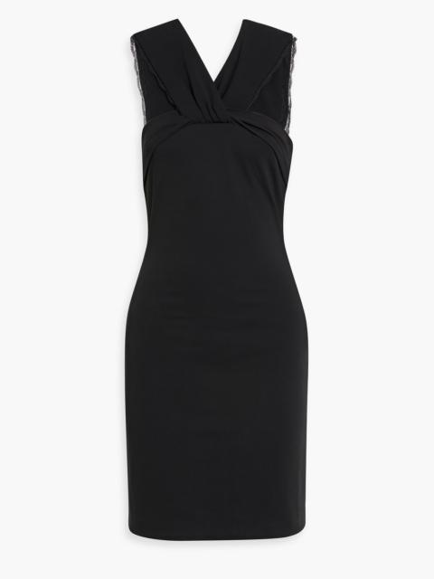 Roberto Cavalli Lace-trimmed jersey mini dress