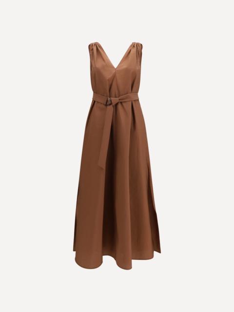 Brunello Cucinelli Cotton poplin Dress Precious Shoulder Detail