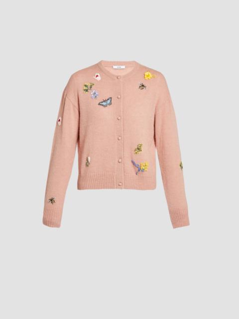 Erdem EMBELLISHED CREW NECK CARDIGAN