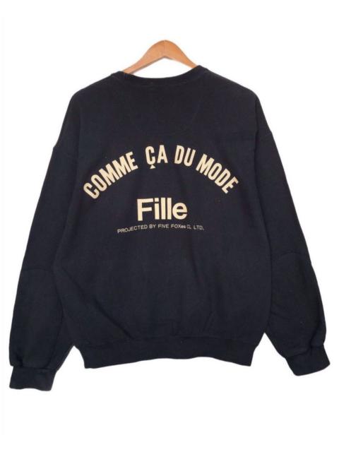 Archival Clothing - Comme Ca Du Mode Fille Japan Spellout Black BaggySweatshirt