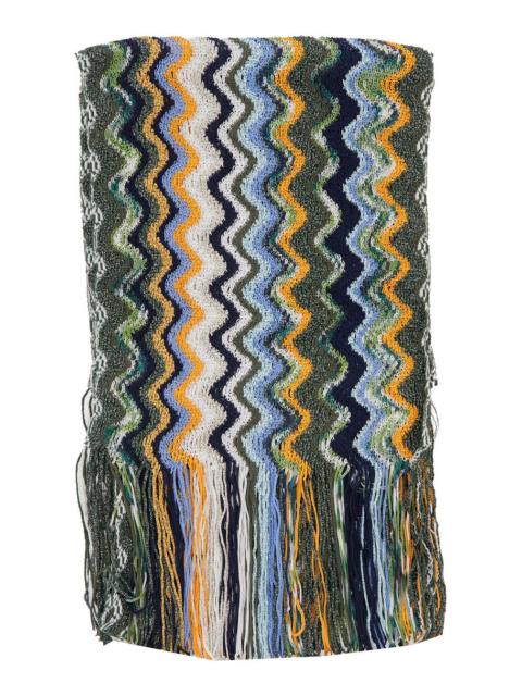 Missoni Missoni Women Scarf With Multicolored Motif And Fringes In Tech Fabric Unisex