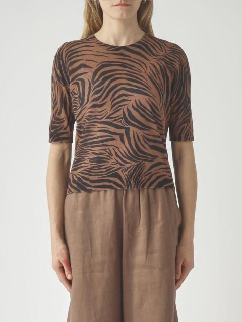 Max Mara Studio Max Mara Studio Women Zebra Print Cotton Blend Sweater Max Mara Studio
