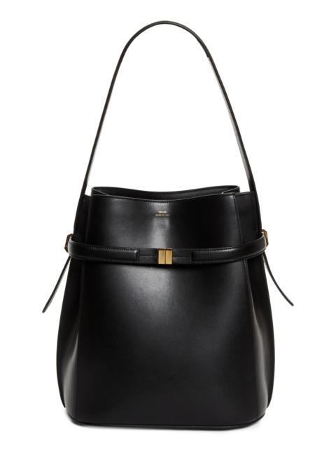 TOTEME TOTEME Belted Leather Bucket Bag in Black at Nordstrom
